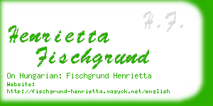 henrietta fischgrund business card